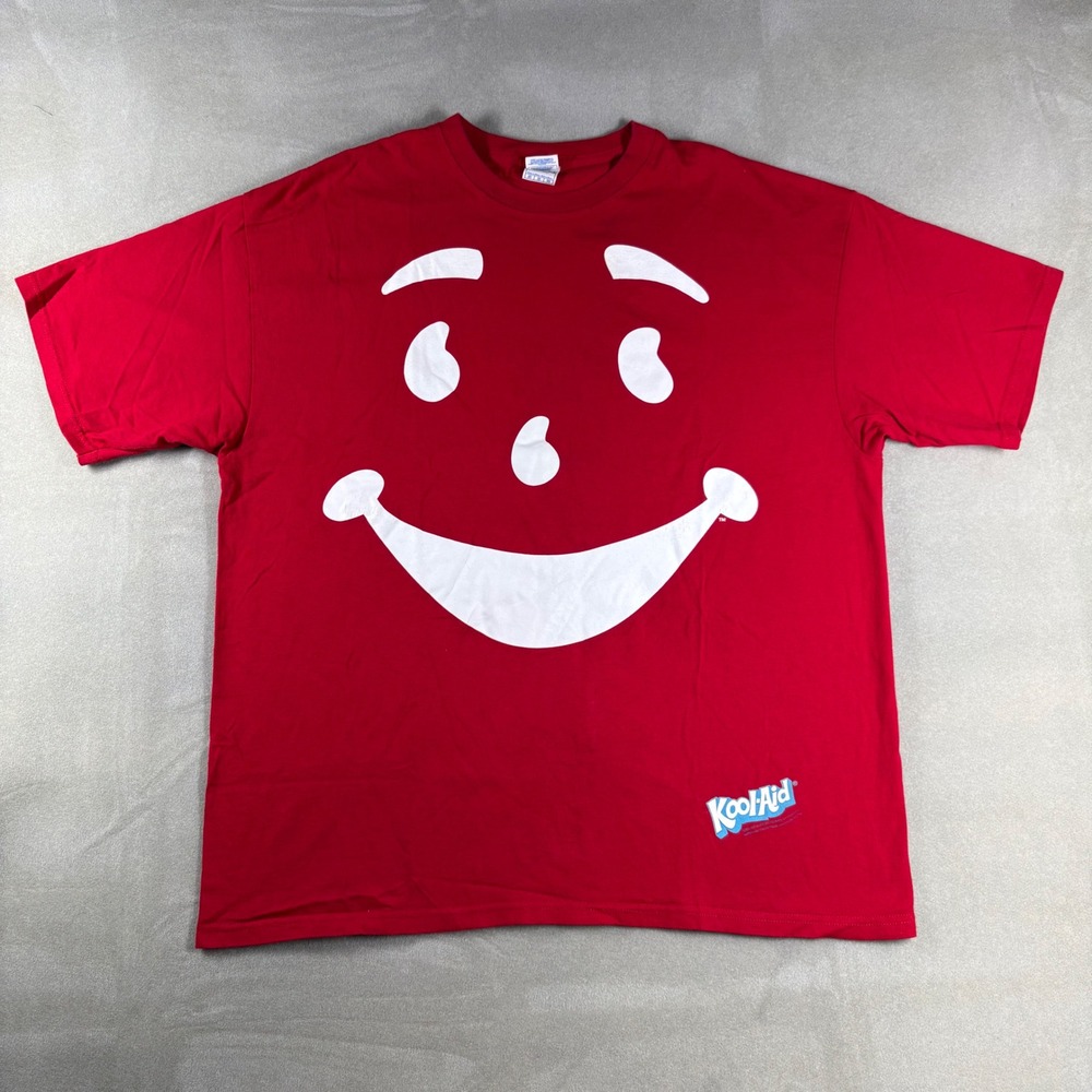 Vintage Kool-Aid Man Face Graphic T-Shirt Red Yazbek Heavy Weight Mens 2XL